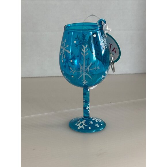 Lolita Sapphire Snowflake Blue Glass Christmas Ornament - Picture 2 of 4
